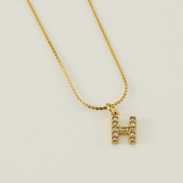 Wholesale Jewelry 316L Stainless Steel Letter Necklace Gold Plated With Diamond Egg S Chain For Women
