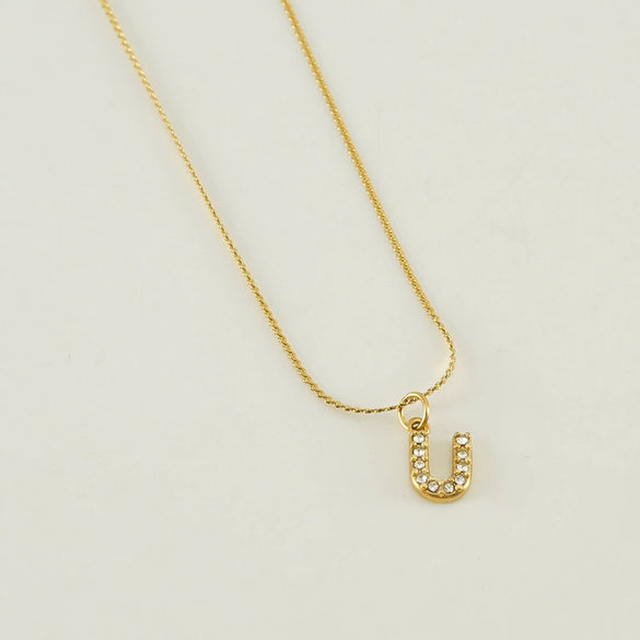 Wholesale Jewelry 316L Stainless Steel Letter Necklace Gold Plated With Diamond Egg S Chain For Women