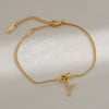 Wholesale Jewelry Stainless Steel Letter Pendant Love Knot Bracelet Electroplating For Women