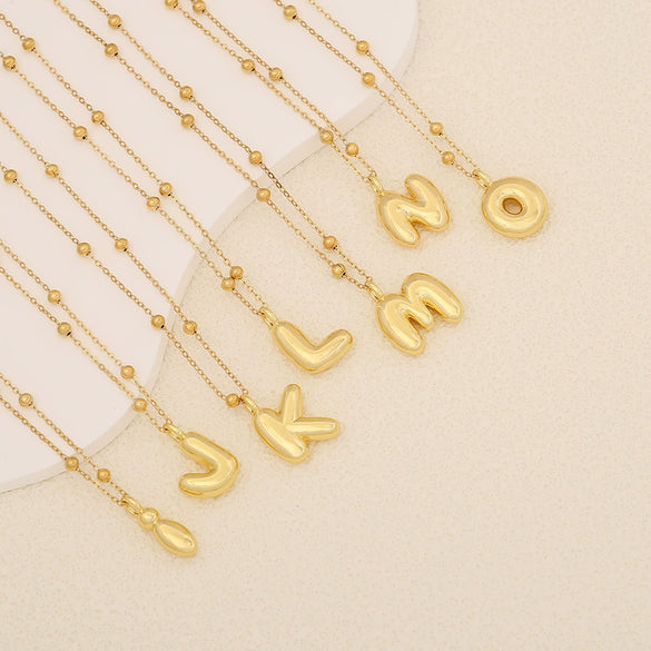 Wholesale Jewelry Stainless Steel Letter Pendant Necklace With Electroplating