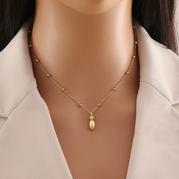 Wholesale Jewelry Stainless Steel Letter Pendant Necklace With Electroplating