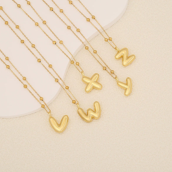 Wholesale Jewelry Stainless Steel Letter Pendant Necklace With Electroplating
