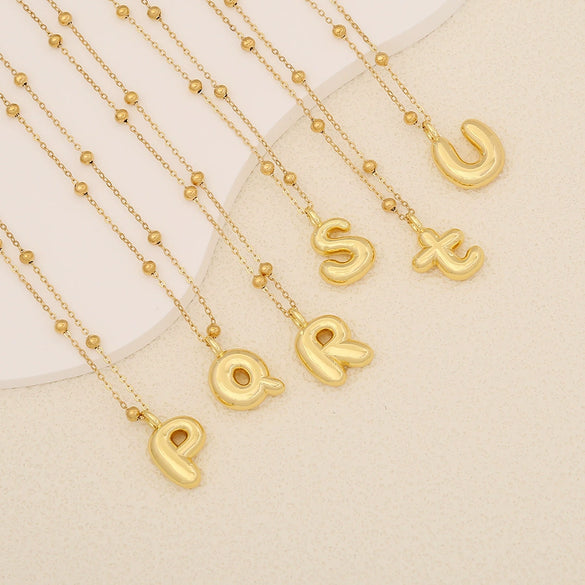 Wholesale Jewelry Stainless Steel Letter Pendant Necklace With Electroplating