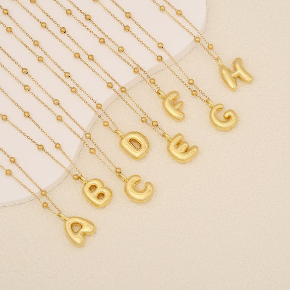 Wholesale Jewelry Stainless Steel Letter Pendant Necklace With Electroplating