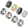 Wholesale Jewelry Stainless Steel Letter Ring With Fish Pattern Electroplated Unisex