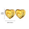 Wholesale Jewelry Stainless Steel Light Luxury Style Geometric Heart Shape Wave Electroplated Earrings For Women