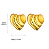 Wholesale Jewelry Stainless Steel Light Luxury Style Geometric Heart Shape Wave Electroplated Earrings For Women