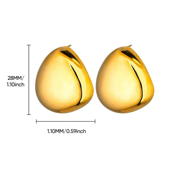 Wholesale Jewelry Stainless Steel Light Luxury Style Geometric Heart Shape Wave Electroplated Earrings For Women