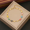 Wholesale Jewelry Stainless Steel Love Heart Bracelet With Dripping Oil Design