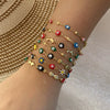 Wholesale Jewelry Stainless Steel Love Heart Bracelet With Dripping Oil Design