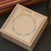 Wholesale Jewelry Stainless Steel Love Heart Bracelet With Dripping Oil Design