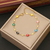 Wholesale Jewelry Stainless Steel Love Heart Bracelet With Dripping Oil Design
