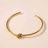 Wholesale Jewelry Stainless Steel Love Knot Geometric Minimalist Electroplating Necklace For Women