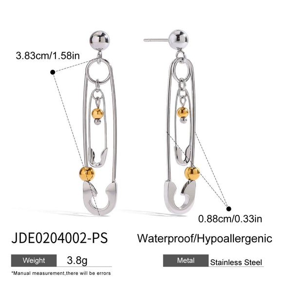 Wholesale Jewelry Stainless Steel Love Letter Earrings Electroplated Geometric Style