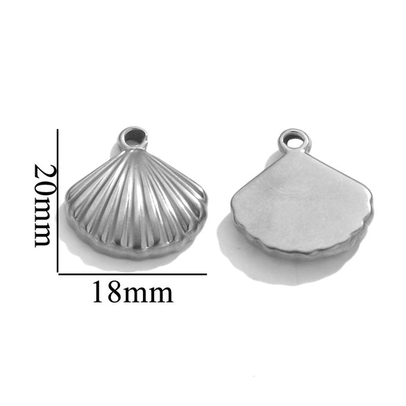 Wholesale Jewelry Stainless Steel Love Shell Flower Multishape Pendant Necklace With 18K Electroplating