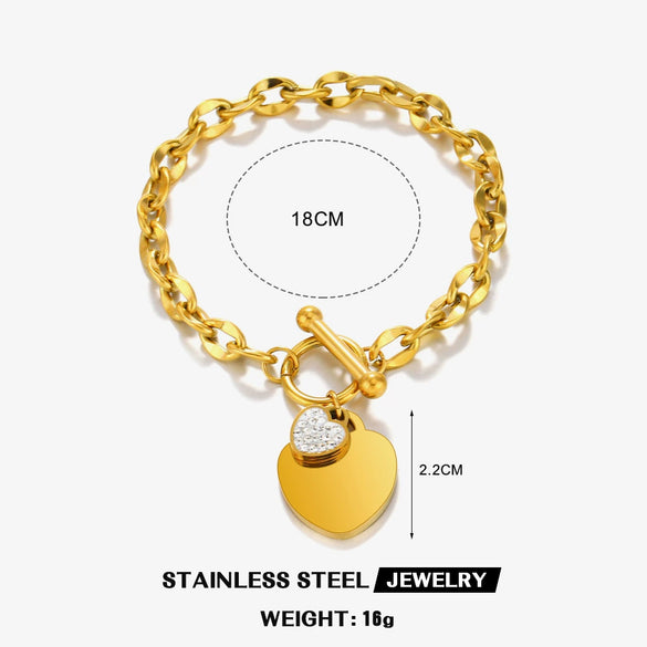 Wholesale Jewelry Stainless Steel Love Water Drops Bell Heart Ochain Necklace Bracelet Jewelry Set Electroplated