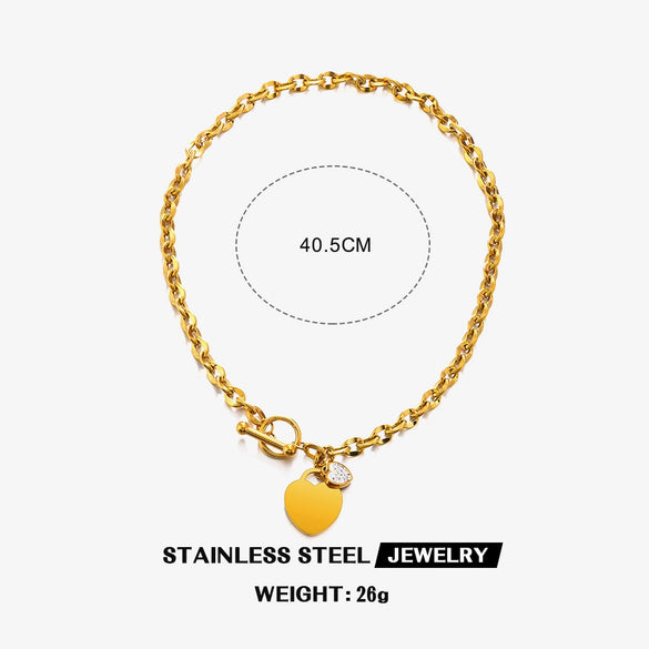 Wholesale Jewelry Stainless Steel Love Water Drops Bell Heart Ochain Necklace Bracelet Jewelry Set Electroplated