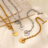 Wholesale Jewelry Stainless Steel Love Water Drops Bell Heart Ochain Necklace Bracelet Jewelry Set Electroplated