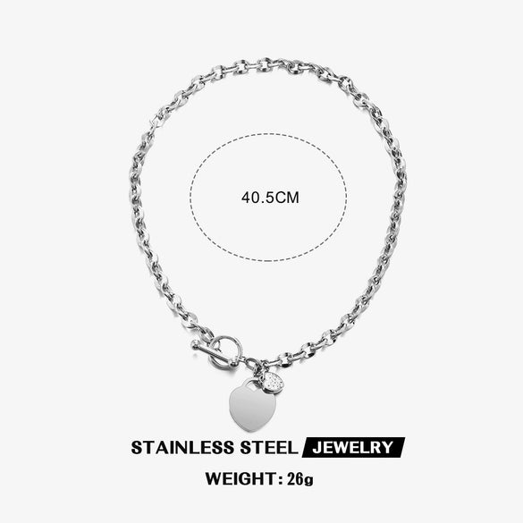Wholesale Jewelry Stainless Steel Love Water Drops Bell Heart Ochain Necklace Bracelet Jewelry Set Electroplated