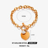 Wholesale Jewelry Stainless Steel Love Water Drops Bell Heart Ochain Necklace Bracelet Jewelry Set Electroplated