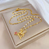 Wholesale Jewelry Stainless Steel Magic Wand Pegasus Necklace Unisex Geometric Style