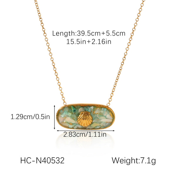 Wholesale Jewelry Stainless Steel Marine Life Style Electroplated Clavicle Chain Necklace With Starfish Open Ring Pendant