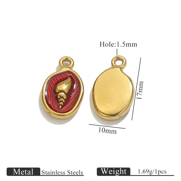 Wholesale Jewelry Stainless Steel Marine Series Pendant With Mermaid Shell And Sea Star Design Electroplated