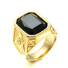 Wholesale Jewelry Stainless Steel Men's Geometric Ring Titanium Steel Electroplated Multicolor Gem Ring