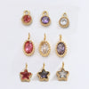 Wholesale Jewelry Stainless Steel Mini Pendant Inlaid Stars Oval Round Zircon Electroplated