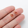 Wholesale Jewelry Stainless Steel Mini Pendant Inlaid Stars Oval Round Zircon Electroplated