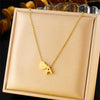 Wholesale Jewelry Stainless Steel Minimalist Love Water Drops Bells Pendant Necklace Bracelet Set With Electroplating