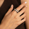 Wholesale Jewelry Stainless Steel Multilayer Stacked Pearl Ring And Titanium Steel Bracelet Geometric Style Electroplated
