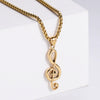 Wholesale Jewelry Stainless Steel Music Symbol Logo Doll Retro Unisex Electroplated Necklace