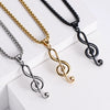 Wholesale Jewelry Stainless Steel Music Symbol Logo Doll Retro Unisex Electroplated Necklace