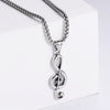 Wholesale Jewelry Stainless Steel Music Symbol Logo Doll Retro Unisex Electroplated Necklace