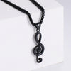 Wholesale Jewelry Stainless Steel Music Symbol Logo Doll Retro Unisex Electroplated Necklace