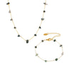 Wholesale Jewelry 316L Stainless Steel Natural Green Crystal Light Luxury Necklace Bracelet Handmade Chain Jewelry