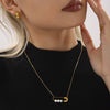 Wholesale Jewelry 316L Stainless Steel Natural Stone Freshwater Pearl Geometric Electroplated Necklace For Women
