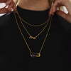 Wholesale Jewelry 316L Stainless Steel Natural Stone Freshwater Pearl Geometric Electroplated Necklace For Women