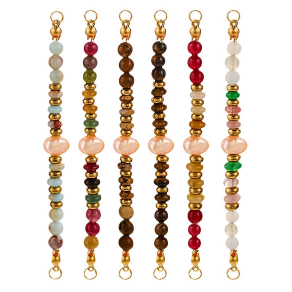 Wholesale Jewelry Stainless Steel Natural Stone Pearl Retro Double Hole Round Pendant With Electroplating And Vacuum Treatment