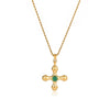 Wholesale Jewelry Stainless Steel Natural Tiger Eye Stone Cross Pendant Electroplating