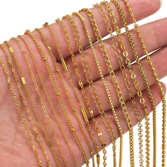 Wholesale Jewelry Stainless Steel O Word Chain Original Design Geometric Electroplating Diy Christmas Accessories Making Materials