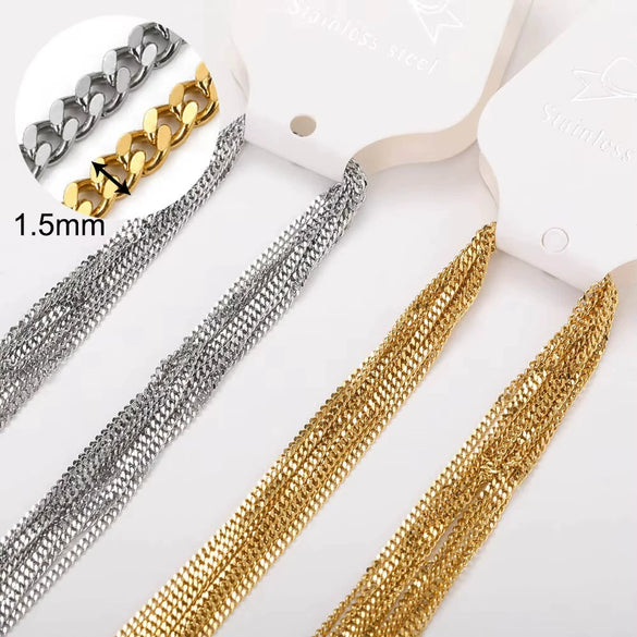 Wholesale Jewelry Stainless Steel O Word Chain Original Design Geometric Electroplating Diy Christmas Accessories Making Materials