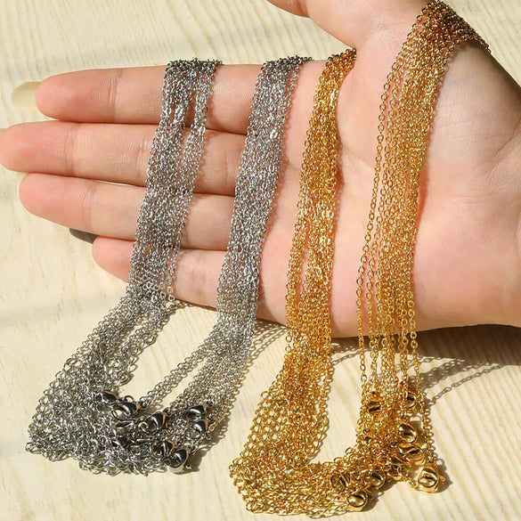 Wholesale Jewelry Stainless Steel O Word Chain Original Design Geometric Electroplating Diy Christmas Accessories Making Materials