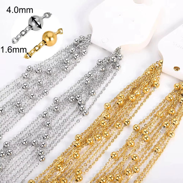 Wholesale Jewelry Stainless Steel O Word Chain Original Design Geometric Electroplating Diy Christmas Accessories Making Materials