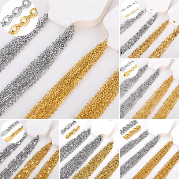 Wholesale Jewelry Stainless Steel O Word Chain Original Design Geometric Electroplating Diy Christmas Accessories Making Materials