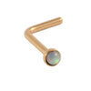 Wholesale Jewelry Stainless Steel Opal Nose Ring Lshaped Sshaped Electroplated