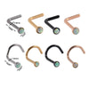 Wholesale Jewelry Stainless Steel Opal Nose Ring Lshaped Sshaped Electroplated