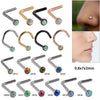 Wholesale Jewelry Stainless Steel Opal Nose Ring Lshaped Sshaped Electroplated