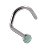 Wholesale Jewelry Stainless Steel Opal Nose Ring Lshaped Sshaped Electroplated